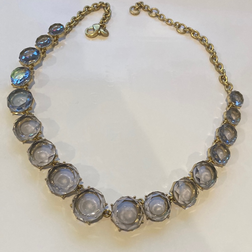 J Crew crystal sky blue statement necklace